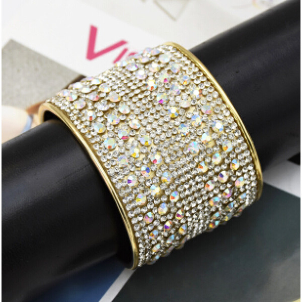 B-0951 4 style Turkish Trendy Unique Full Shining Crystal Rhinestone Little Acrylic Sequins Cuff Bracelet& Bangle For Women Jewelry Design