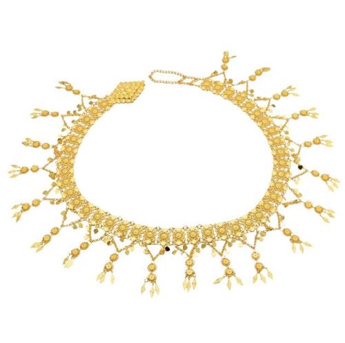 N-7140 * Indian Style Gold Plated Metal Crystal Flower Belly Chains Dancing Beach Sexy Body Jewelry