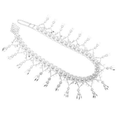 N-7140 * Indian Style Gold Plated Metal Crystal Flower Belly Chains Dancing Beach Sexy Body Jewelry