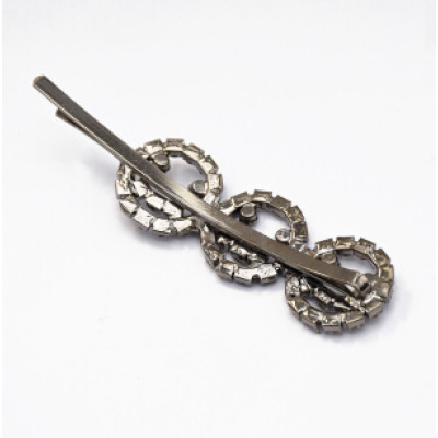 F-0615  Vintage Silver Letter Rhinestones Hair Clip for Women Hairpins Hair Accessories Ornaments