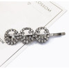 F-0615  Vintage Silver Letter Rhinestones Hair Clip for Women Hairpins Hair Accessories Ornaments