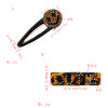 F-0614  2 Styles Cute Girl Leopard Printed Hairpins Smile Face Hair Clip Hairgrips Party Hair Jewelry