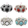 B-0952  4 Colors Vintage Silver Metal Turquoise Acrylic Beads Bracelets for Women Bohemian Party Jewelry