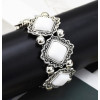 B-0952  4 Colors Vintage Silver Metal Turquoise Acrylic Beads Bracelets for Women Bohemian Party Jewelry