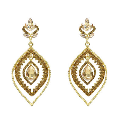 E-5214  Fashion 5 Color  Drop Dangle Earring Inlay Crystal Rhinestone Dangle Long Earrings For Women Jewelry
