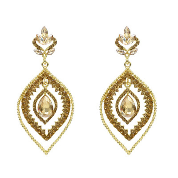 E-5214  Fashion 5 Color  Drop Dangle Earring Inlay Crystal Rhinestone Dangle Long Earrings For Women Jewelry