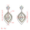 E-5214  Fashion 5 Color  Drop Dangle Earring Inlay Crystal Rhinestone Dangle Long Earrings For Women Jewelry