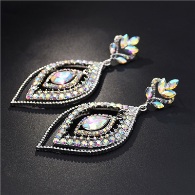 E-5214  Fashion 5 Color  Drop Dangle Earring Inlay Crystal Rhinestone Dangle Long Earrings For Women Jewelry
