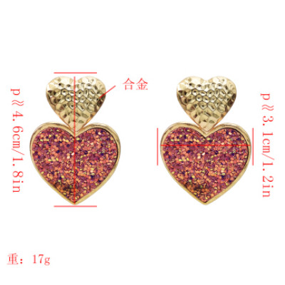 E-5213 Fashion 4 Color Heart Shaped Drop Dangle Earrings For Women Jewelry