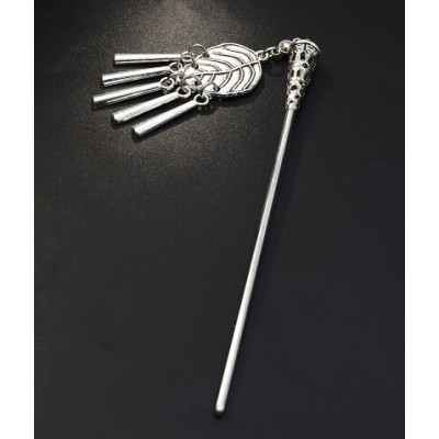F-0619 Vintage Silver Metal Leaves Shape Hair Sticks for Women Girl Party Hair Jewelry