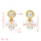 E-5218  Fashion Trendy Gold Statement Long Dangle Pearl Earrings Elegant Wedding Earrings