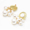 E-5218  Fashion Trendy Gold Statement Long Dangle Pearl Earrings Elegant Wedding Earrings