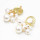 E-5218  Fashion Trendy Gold Statement Long Dangle Pearl Earrings Elegant Wedding Earrings
