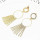 E-5219  Fashion Gold Metal Full Rhinestone Long Tassel Drop Earrings for Women Bridal Wedding Jewelry