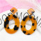 E-5224  4 Colors Acrylic Drop Dangle Oval Shape Amber Pattern Earrings For Women Jewerly