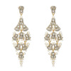 E-5227  Fashion Silver Gold Metal Rhinestone Pearl Statement Drop Earrings for Women Bridal Wedding Party Jewelry