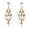 E-5227  Fashion Silver Gold Metal Rhinestone Pearl Statement Drop Earrings for Women Bridal Wedding Party Jewelry