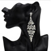 E-5227  Fashion Silver Gold Metal Rhinestone Pearl Statement Drop Earrings for Women Bridal Wedding Party Jewelry