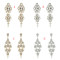 E-5227  Fashion Silver Gold Metal Rhinestone Pearl Statement Drop Earrings for Women Bridal Wedding Party Jewelry