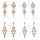 E-5227  Fashion Silver Gold Metal Rhinestone Pearl Statement Drop Earrings for Women Bridal Wedding Party Jewelry