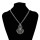 N-7201 Fashion Bohe Carved Silver Metal Hollow Round Shaped Tassel Pendant For Women Necklace Jewelry.
