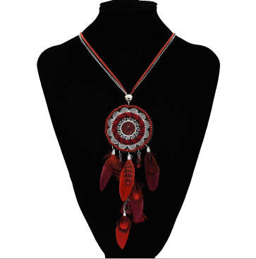 N-7199  Ethnic Boho Handmade Round Tassel Pendant Necklace For Women Party Jewelry