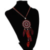 N-7199  Ethnic Boho Handmade Round Tassel Pendant Necklace For Women Party Jewelry