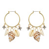 E-5226 Trendy Gold Metal Shell Tassel Earrings for Women Bridal Beach Party Jewelry Gift
