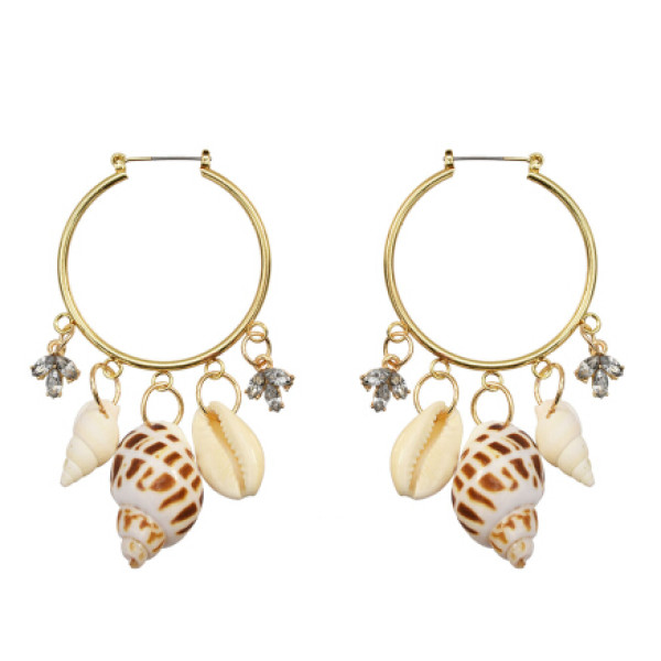 E-5226 Trendy Gold Metal Shell Tassel Earrings for Women Bridal Beach Party Jewelry Gift