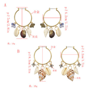 E-5226 Trendy Gold Metal Shell Tassel Earrings for Women Bridal Beach Party Jewelry Gift