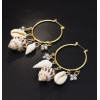 E-5226 Trendy Gold Metal Shell Tassel Earrings for Women Bridal Beach Party Jewelry Gift