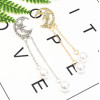 E-5223  Fashion Gold Metal Full Rhinestone Long Tassel Drop Earrings for Women Bridal Wedding Jewelry
