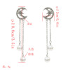 E-5223  Fashion Gold Metal Full Rhinestone Long Tassel Drop Earrings for Women Bridal Wedding Jewelry
