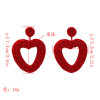 E-5236  6Colors beads Dangle Heart Shape  Cute Earrings For Women Jewerly