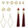 E-5235  6 Pairs/set New Trendy Gold Metal Moon Shape Cotton Tassel Earrings for Women Party Jewelry