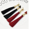 E-5235  6 Pairs/set New Trendy Gold Metal Moon Shape Cotton Tassel Earrings for Women Party Jewelry