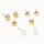 E-5244 6 Pairs/set New Trendy Gold Metal Heart Leaf Shape Pearls Crystal Tassel Earrings for Women Party Jewelry