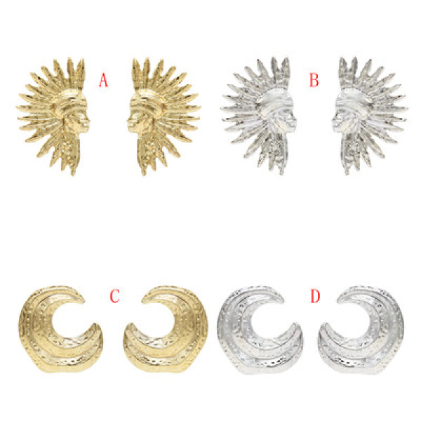 E-5245 Fashion Simple 2 Styles Silver Gold Alloy Drop Dangle Earrings For Women