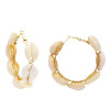 E-5242  2 Colors Fashion Round Pearl Alloy Big Earring For Woman Jewelry Design
