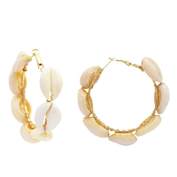 E-5242  2 Colors Fashion Round Pearl Alloy Big Earring For Woman Jewelry Design