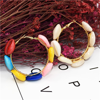 E-5242  2 Colors Fashion Round Pearl Alloy Big Earring For Woman Jewelry Design