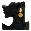 E-5248 Fashion Geometric Smile Shape Gold Metal Drop Earrings for Women Party Jewelry Gift