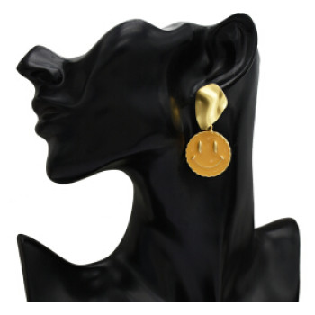 E-5248 Fashion Geometric Smile Shape Gold Metal Drop Earrings for Women Party Jewelry Gift