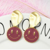 E-5248 Fashion Geometric Smile Shape Gold Metal Drop Earrings for Women Party Jewelry Gift