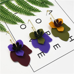 E-5250 3 Colors Flower Cute Acrylic Drop Dangle Earring For Women Jewelry Design