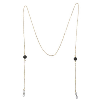 N-7203 Fashion White Black Rhinestone Ball Eye Glasses Chains Sunglasses Spectacles Chains Party Jewelry