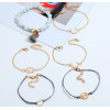 B-0956  6Pcs/Set 2 Styles Bohemian Multilayer Acrylic Beads Bracelets & Bangles Charm Party Jewelry