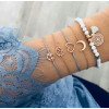 B-0956  6Pcs/Set 2 Styles Bohemian Multilayer Acrylic Beads Bracelets & Bangles Charm Party Jewelry