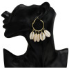 E-5249  2 Colors Fashion Round Shell Alloy Big Earring For Woman Jewelry Design