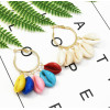 E-5249  2 Colors Fashion Round Shell Alloy Big Earring For Woman Jewelry Design